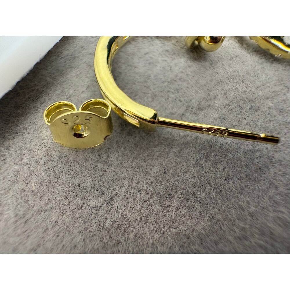 NWT 1.5CTW Moissanite 14K Gold Vermeil 925 Silver Earrings - Picture 4 of 6